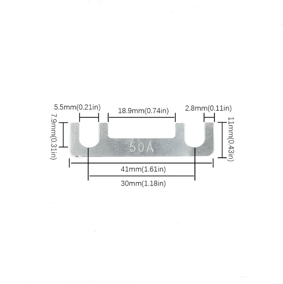 Car Truck High Current Fuse Flat 32V Fork Bolt Battery Fuse Conversion Bracket 30/40/50/60/70/80/90/100/110/120/125/150/200A