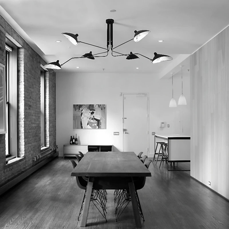 Nordic Designer Creative Styling Black Spider Chandelier Suitable Decoration Maison Interior Lighting Foyer Pendant Lamp