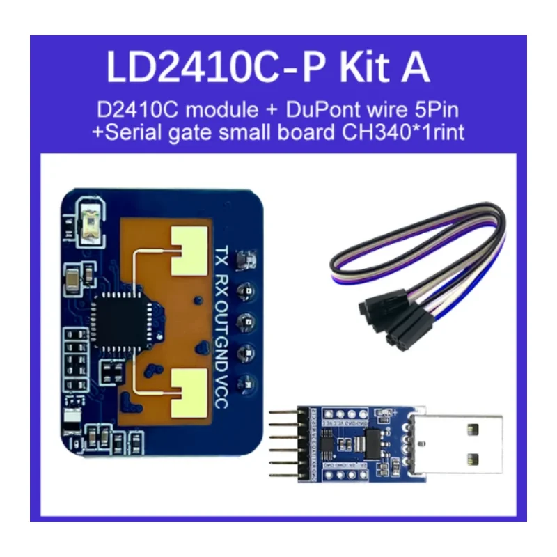 Hi-Link-Sensor de presencia humana, módulo de Radar de onda milimétrica, detección de movimiento, HLK-LD2412, LD2410C, LD2410B, 24Ghz