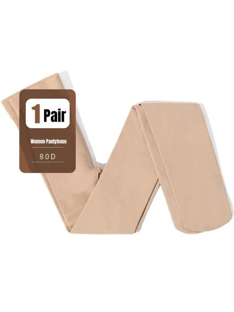 45-65 kg nieuwe dames panty rekbaar slank mager fluweel herfst winter panty warm gevoerd 80d hoge taille vrouwelijk 2025, snoepkleur