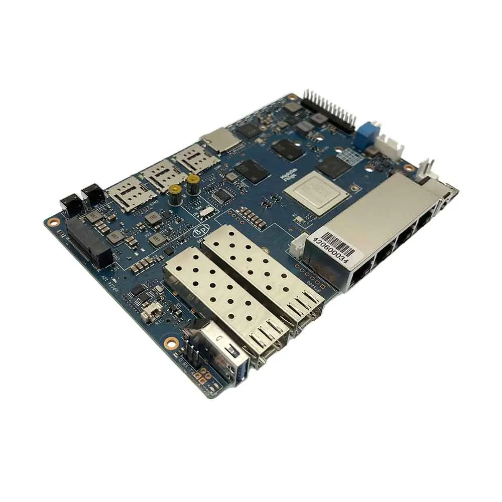 Banana Pi BPI-R4 MT7988A 4 GB DDR4 8G eMMC 128 MB SPI NAND Flash Smart Router Board Optionales Gehäuselüfter-Netzteil