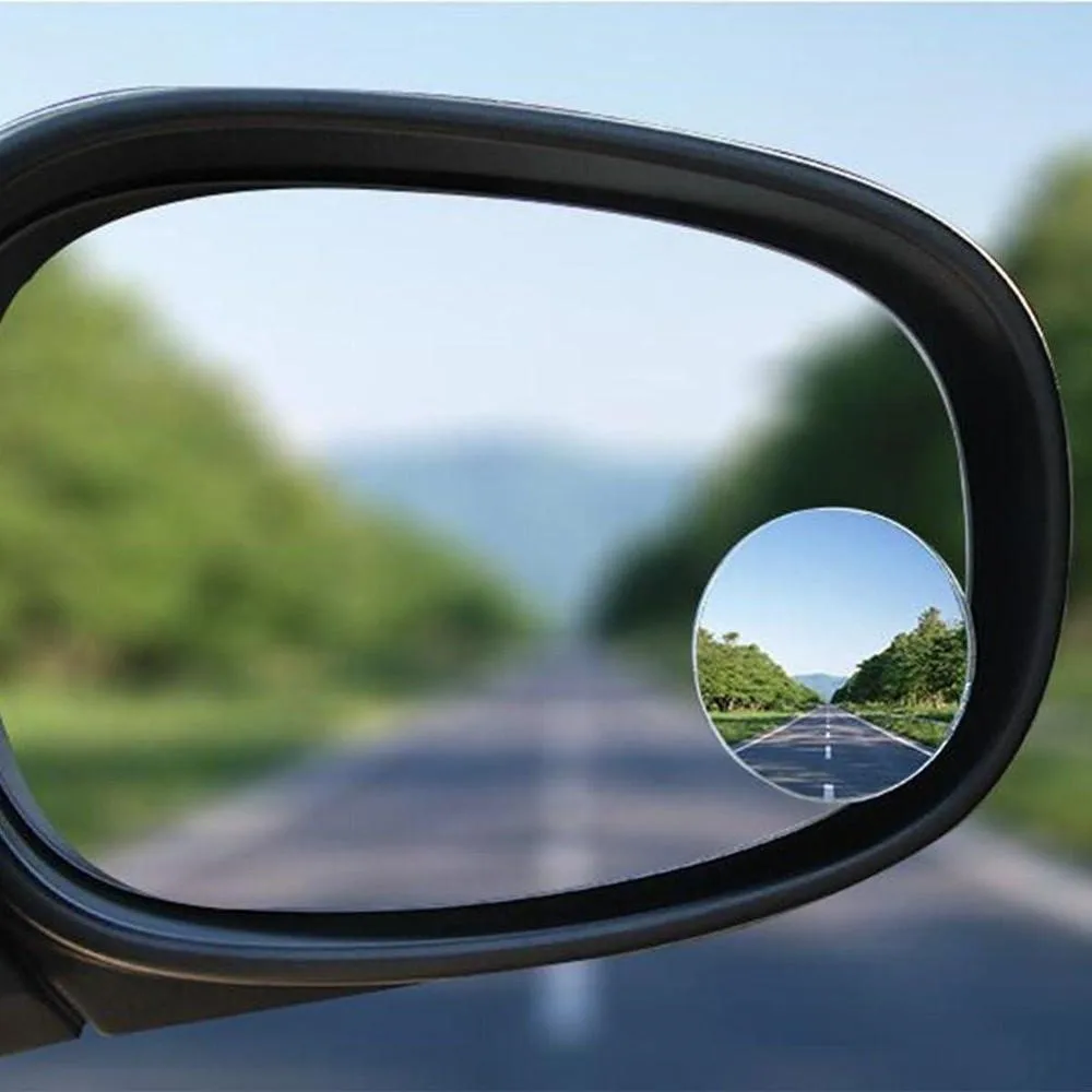 2pcs 9.6 inches Door Wing Mirrors Blind spot mirror circular mirror Convex blind spot mirror 360 degree wide-angle auto parts