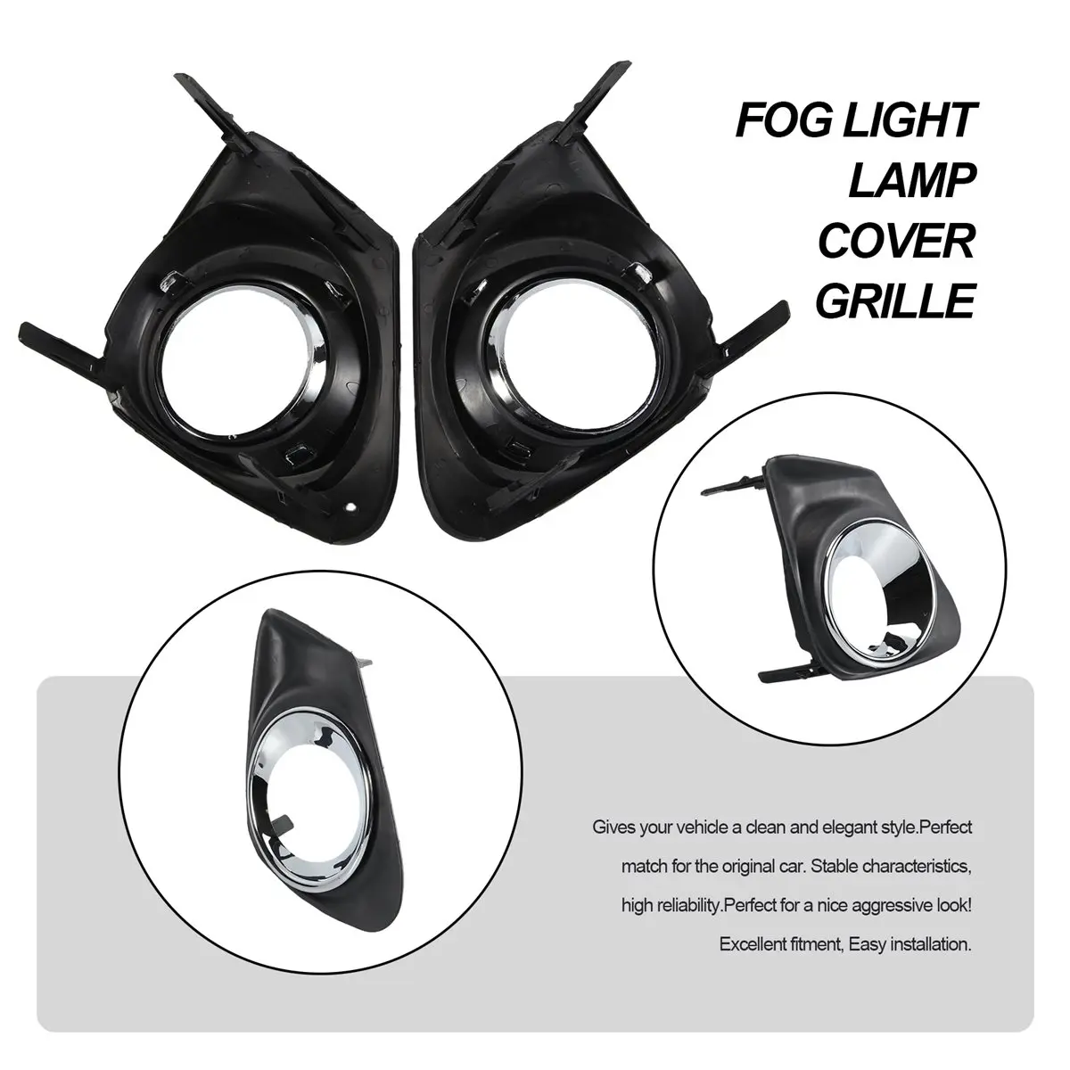 #11Z (Black & plating)Car Front Fog Light Lamp Cover Grille for Toyota Corolla 2011-2013,Automotive Parts & Accessories