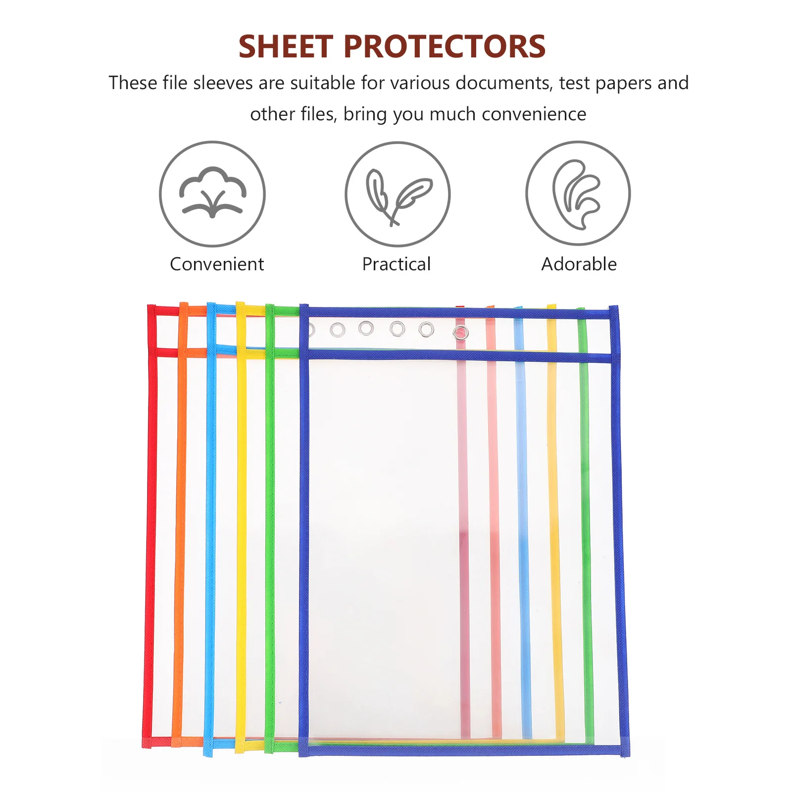 

6Pcs Clear Document File Sleeves Non-Woven Pet Paper Storage Organizer Office School Document Protector Sleeve