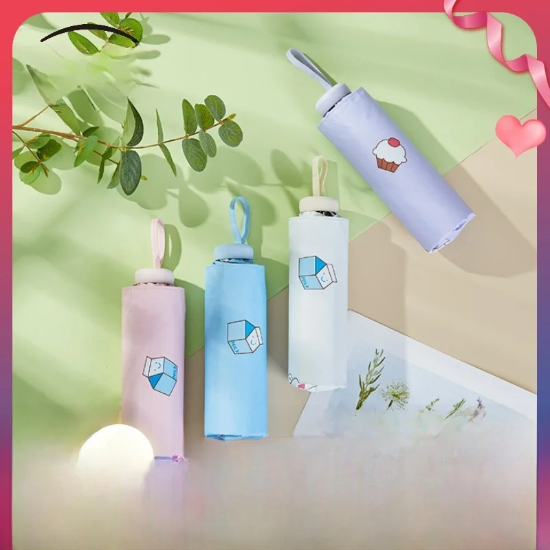 مظلة جيبية مزدوجة الاستخدام للنساء، مظلة واقية من الشمس والمطر على شكل كبسولة فواكه، مظلة جيبية جديدة للحماية من الشمس بخمسة ...