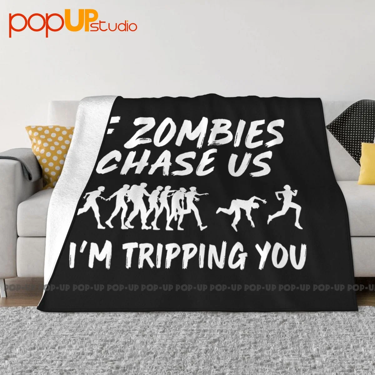 Zombie Chase Zombie Apocalypse Gamer Gift Blanket Luxury Flannel Anti-Pilling Faux Fur Mink Decorative Sofa