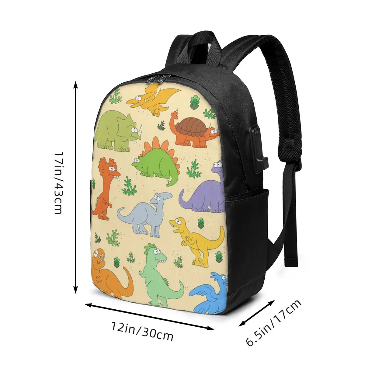 Various Dinosaur Cartoon Pattern Backpack Travel Notebook Bag Computer College Student School Bag Laptop Shoulder Bags Men Women