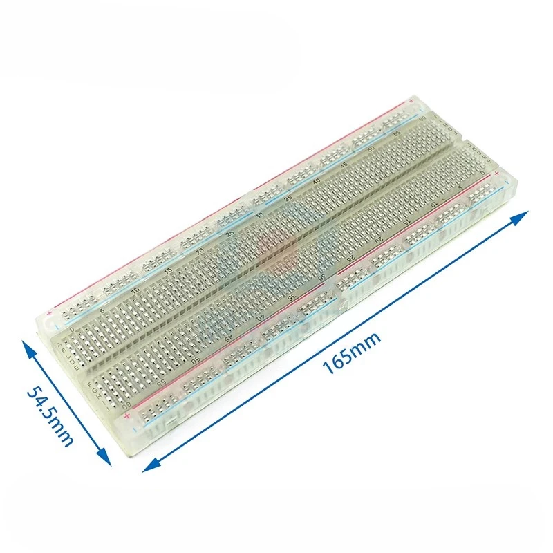 1~50Pcs Transparent Bread Board 830 Holes MB-102 Transparent Color Board High-quality Experimental Board