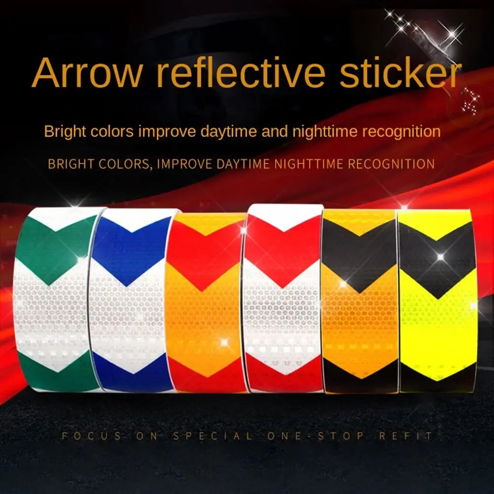 Reflective Stickers Self Adhesive Motorcycle Reflective Film Car Reflector Sticker Car Reflective Tape Warning Strip Safety Mar