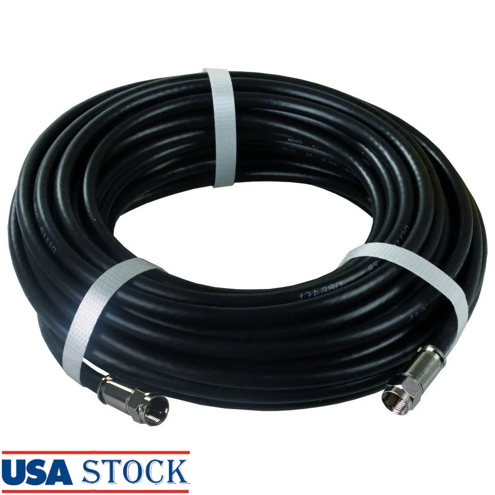 

RG6 Внешний спутниковый кабель HD 50 футов Компрессионные фитинги Регулируемое новое соединение для телевизора RV высокого разрешения