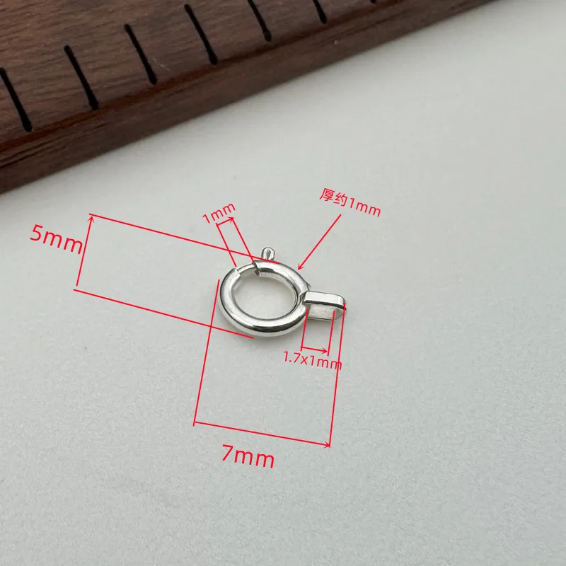 مشبك صلب من الفضة الإسترلينية QQ مع قفزة مغلقة ، إكسسوارات صناعة مجوهرات سهلة الاستخدام ، العثور على ، 5 ، 1 #2