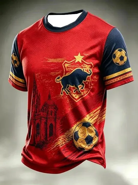 2026 Model Casual Sports Training T-shirt for Football Fans, Quick-drying, Suitable for Family Wear
