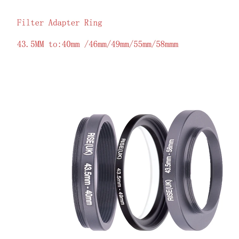 RISE(UK) 43.5mm-40mm/ 43.5mm-46mm/ 43.5mm-49mm/43.5mm-55mm/43.5mm-58mm  Step up step down Filter Ring Adapter for camera lens