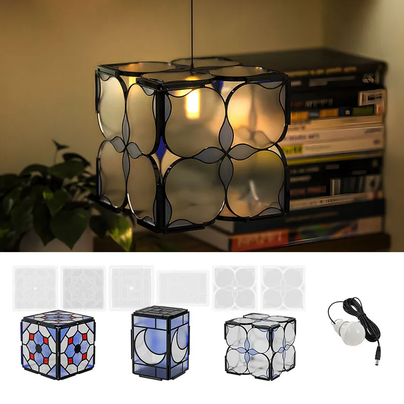

DIY Rectangular Lamp Ornament Silicone Molds for Candle Plaster Epoxy Resin Mold Windproof Lampshade Making Kit Home Decor