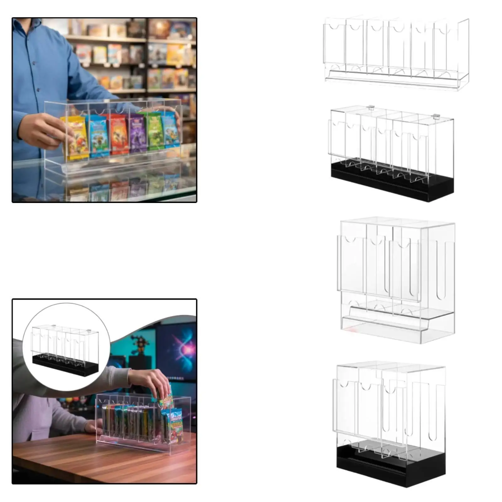 Dispenser Card Dispenser for Desk Case Protection Storage Practical Acrylic Display Case