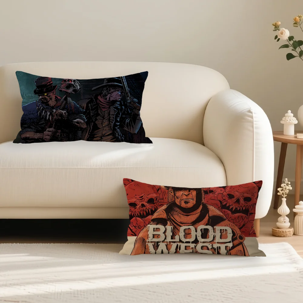 غطاء وسادة من Game Blood West مناسب لغرفة المعيشة وغرفة النوم والأريكة ووسادة تزيين المنزل #4
