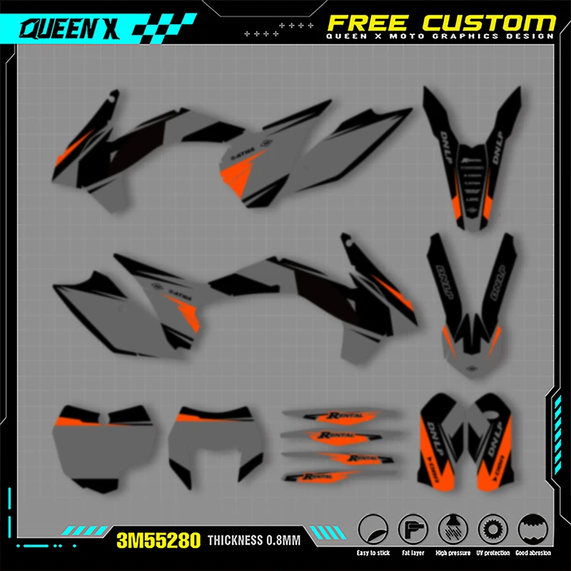 

Queen X MOTOR пользовательские графические фоновые наклейки для KTM SX SXF 2013 2014 2015 EXC EXC-F XCW 2014 2015 2016
