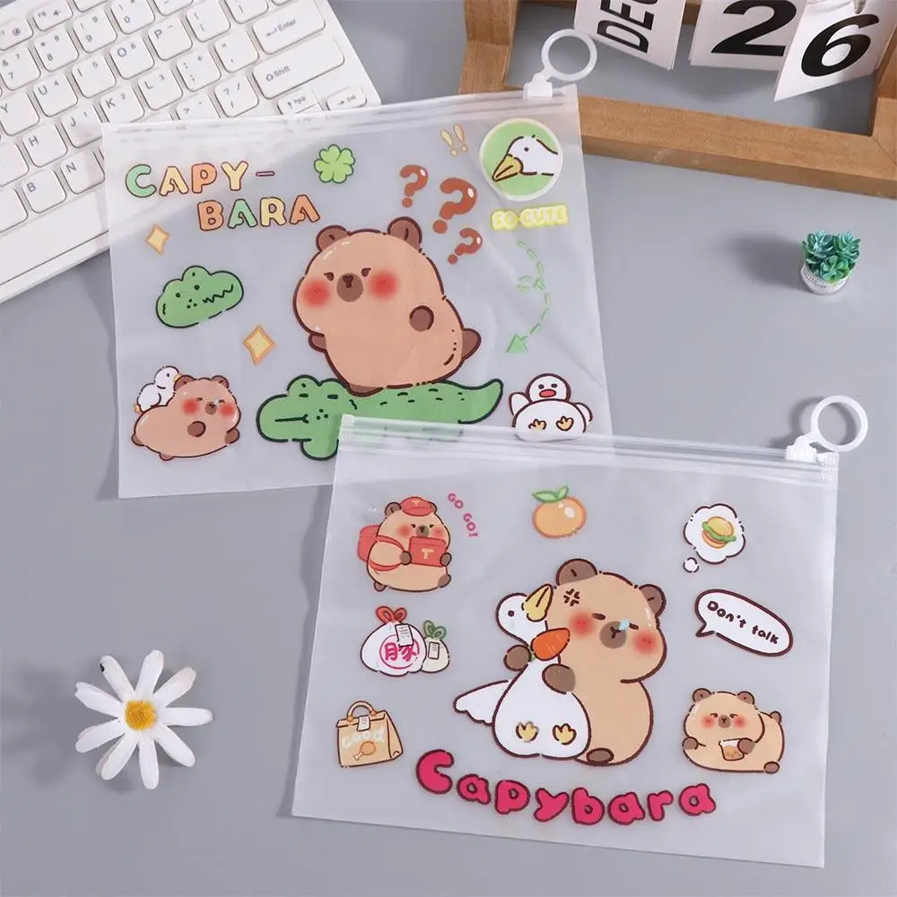 Transparente Capybara-Aktentasche mit großem Fassungsvermögen, wasserdichte Aufbewahrungstasche für Testpapier mit Reißverschluss, leichter und tragbarer Datei-Organizer