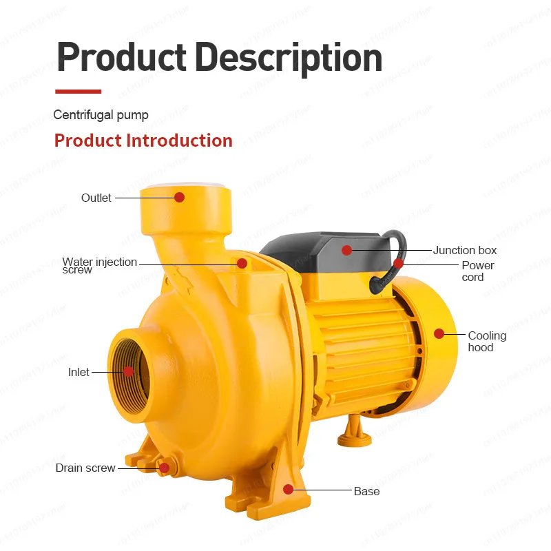 Centrifugal self-priming pump 2 inch 220v110v380v high lift and large flow household agricultura