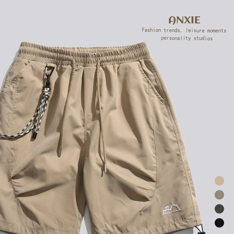 

Модные летние шорты унисекс от гонконгского бренда с завязками, свободного кроя, для работы и отдыха