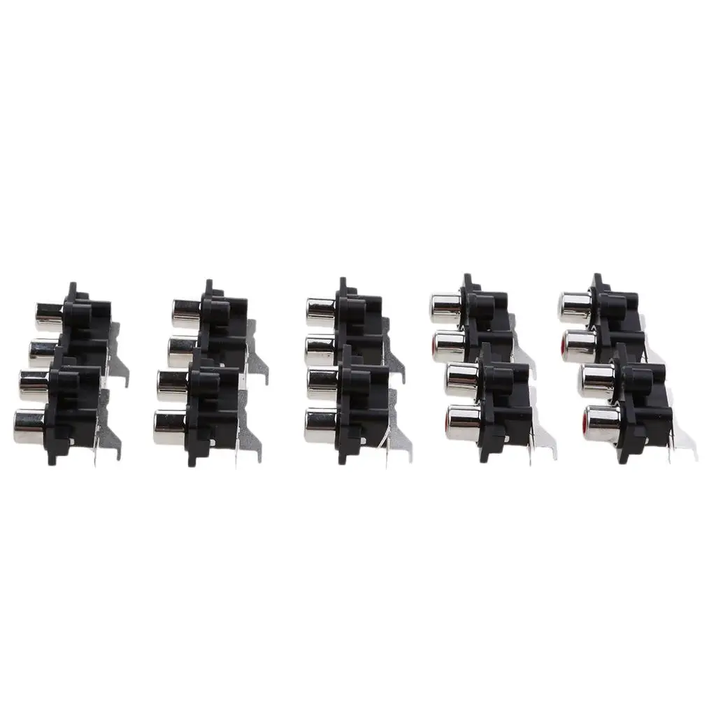 AV Concentric Outlet Dual RCA Female Connector Panel Mount Adapter Audio Board for Home Entertainment
