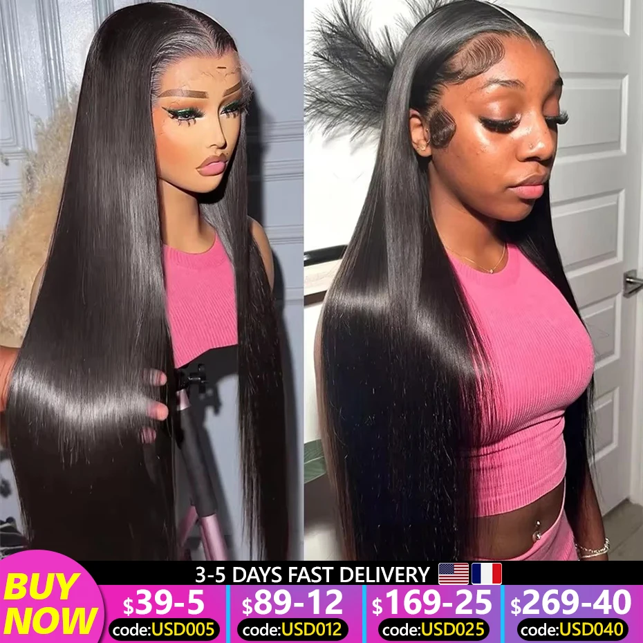 30 32 34 Inch Lace Front Human Hair Wigs 13x4 13x6 Bone Straight Lace Frontal Wig Transparent 4x4 Lace Closure Human Hair Wigs