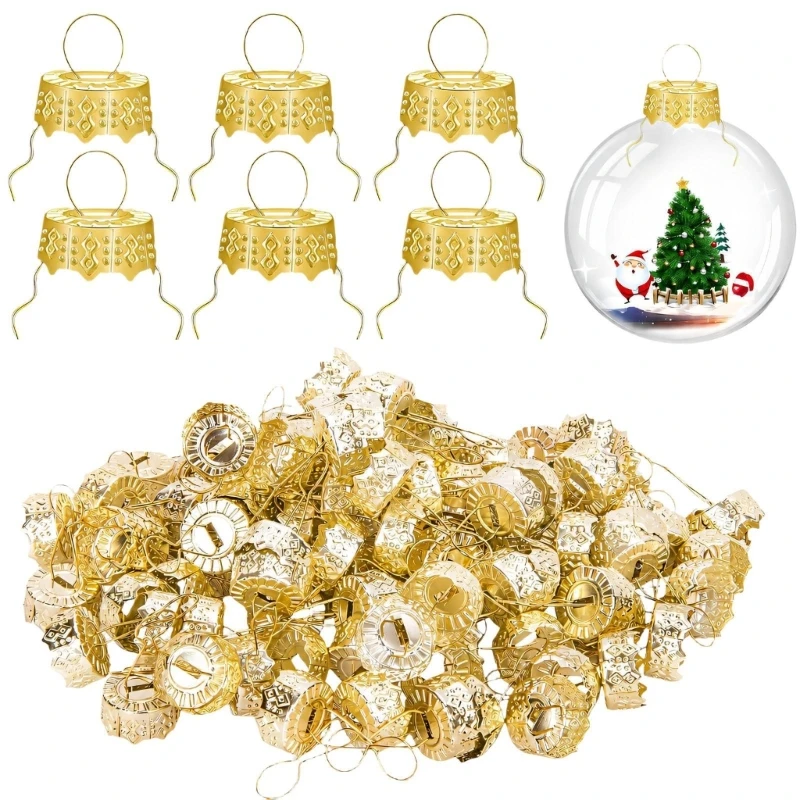 Patterned Christmas Ornament Hardware with Integrated Wire Hangers JOMD