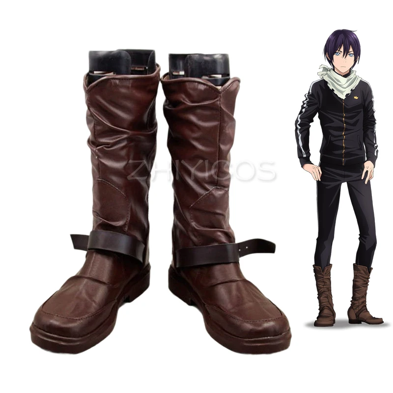 ZHIYICOS Anime Noragami Yato Cosplay chaussures Yato Cosplay bottes Halloween chaussures de fête pour hommes femmes en cuir PU