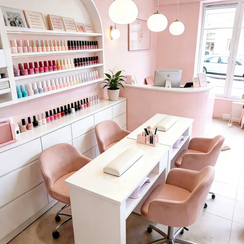 2026 New Nail Table Set - Customizable Size & Color + Chair Set + Built-in Vacuum & Drawer, Salon Furniture Set