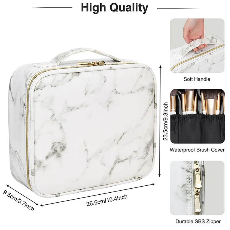 New Makeup Bag for Women Travel Waterproof Oxford Cloth Necessary Beauty Brush Embroidery Tool Storage Cosmetic Case