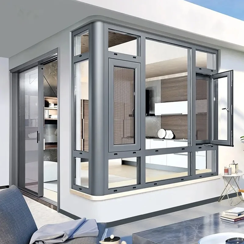 Jade Balcony Inner Casement Window With Sturdy Aluminum Structure And High-Definition Glass