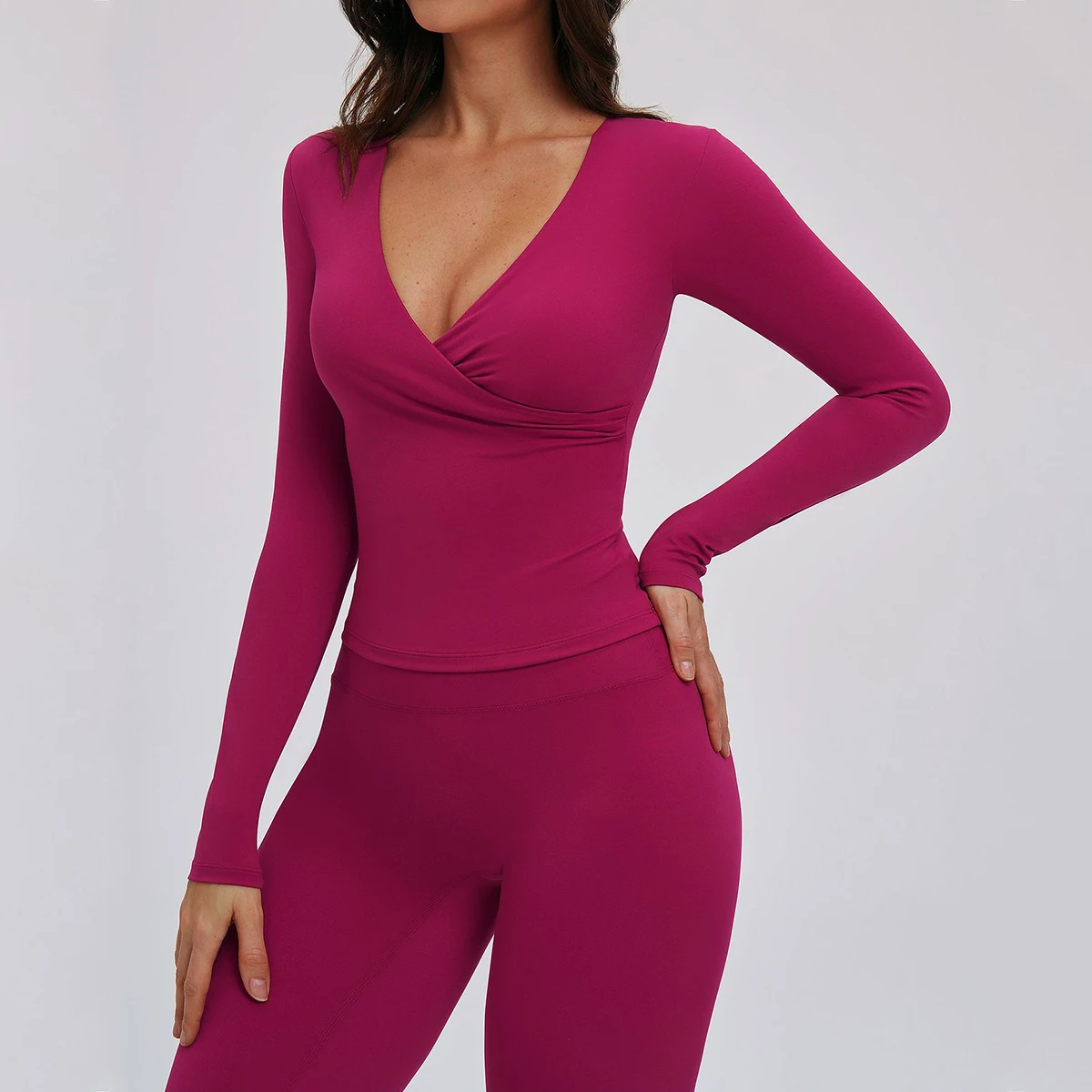 

Женские футболки для йоги, облегающие, с длинным рукавом, для тренировок, быстросохнущие, дышащие, высокоэластичные, спортивные топы для зимнего фитнеса, бега и занятий в спортзале