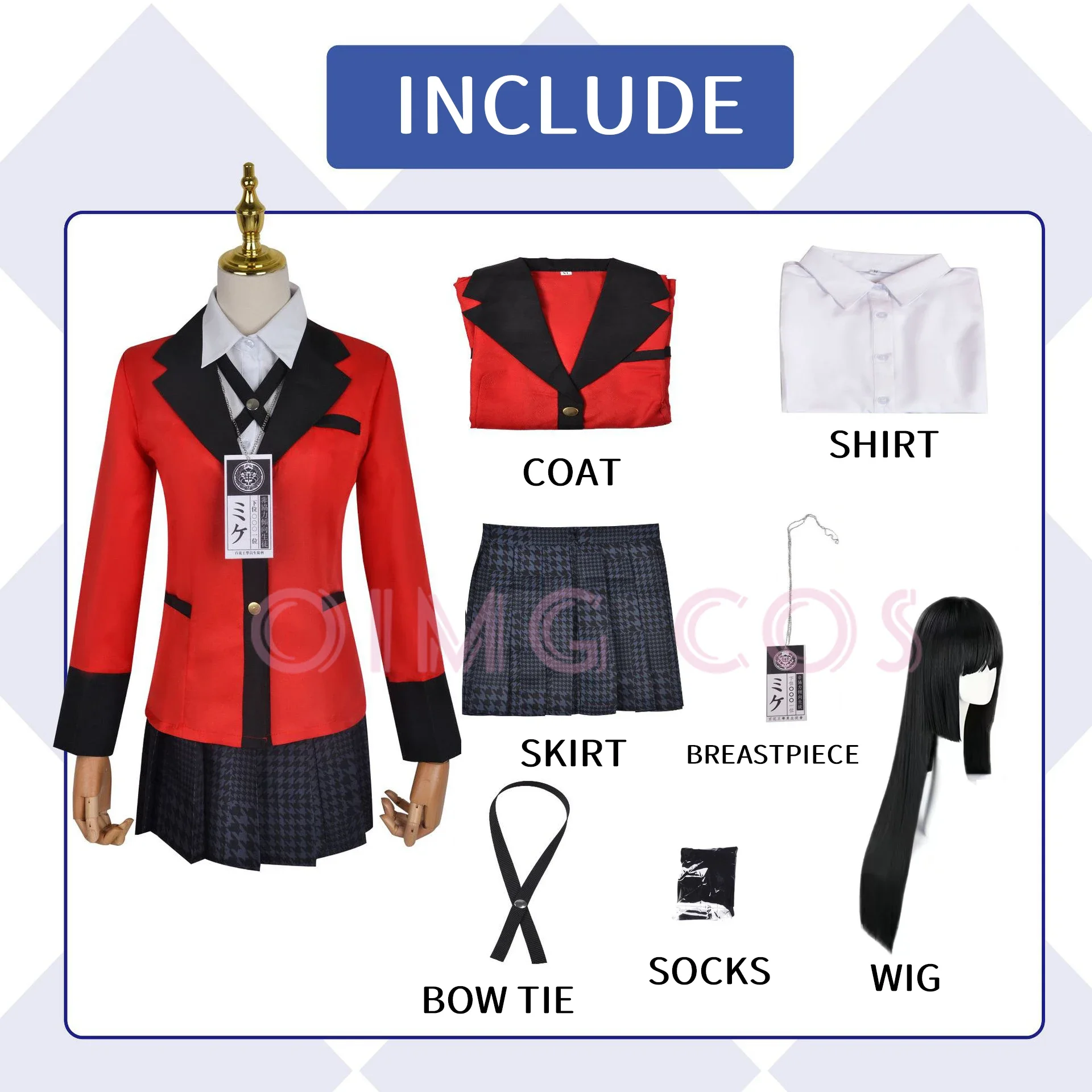 

Jabami Yumeko Косплей Костюм Униформа Аниме Парик Костюмы на Хэллоуин Аниме