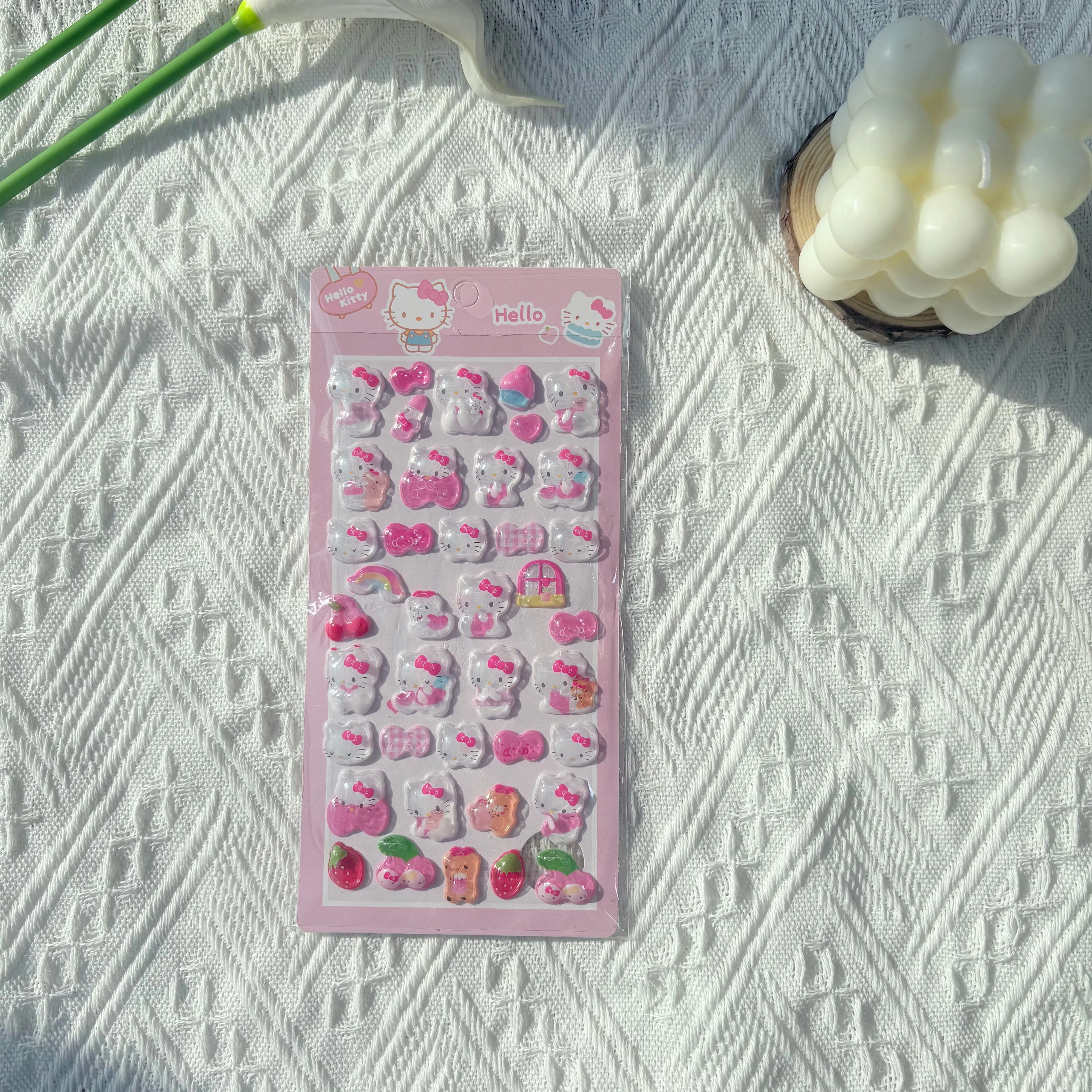 Cartoon Sanrio popular Hello Kitty Cinnamoroll transparent jelly 3D decorative sticker - suitable for holiday party gifts