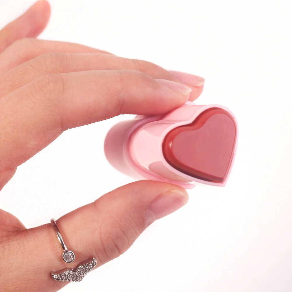 Bâton de fard à joues en forme de cœur, pigment de marque privée, longue durée, imperméable, maquillage de Contour en forme de cœur, Logo personnalisé, en vrac, sans cruauté