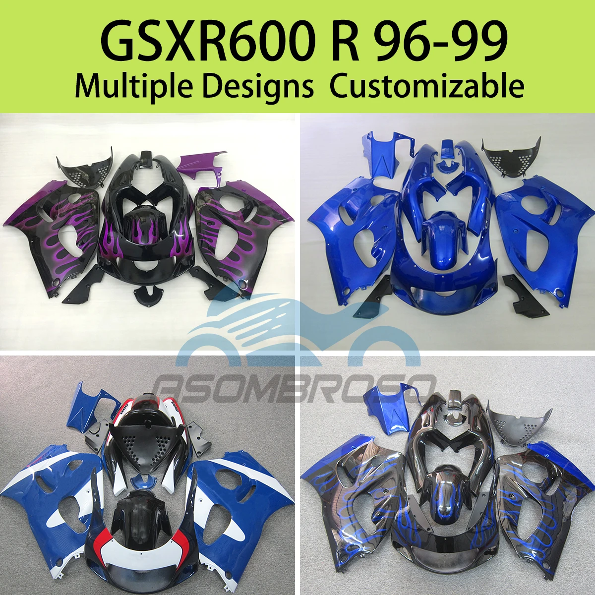 

GSXR 600 96 97 98 99 Fairing Parts Kit for SUZUKI GSXR600 R 1996 1997 1998 1999 Customizable Motorcycle Fairings