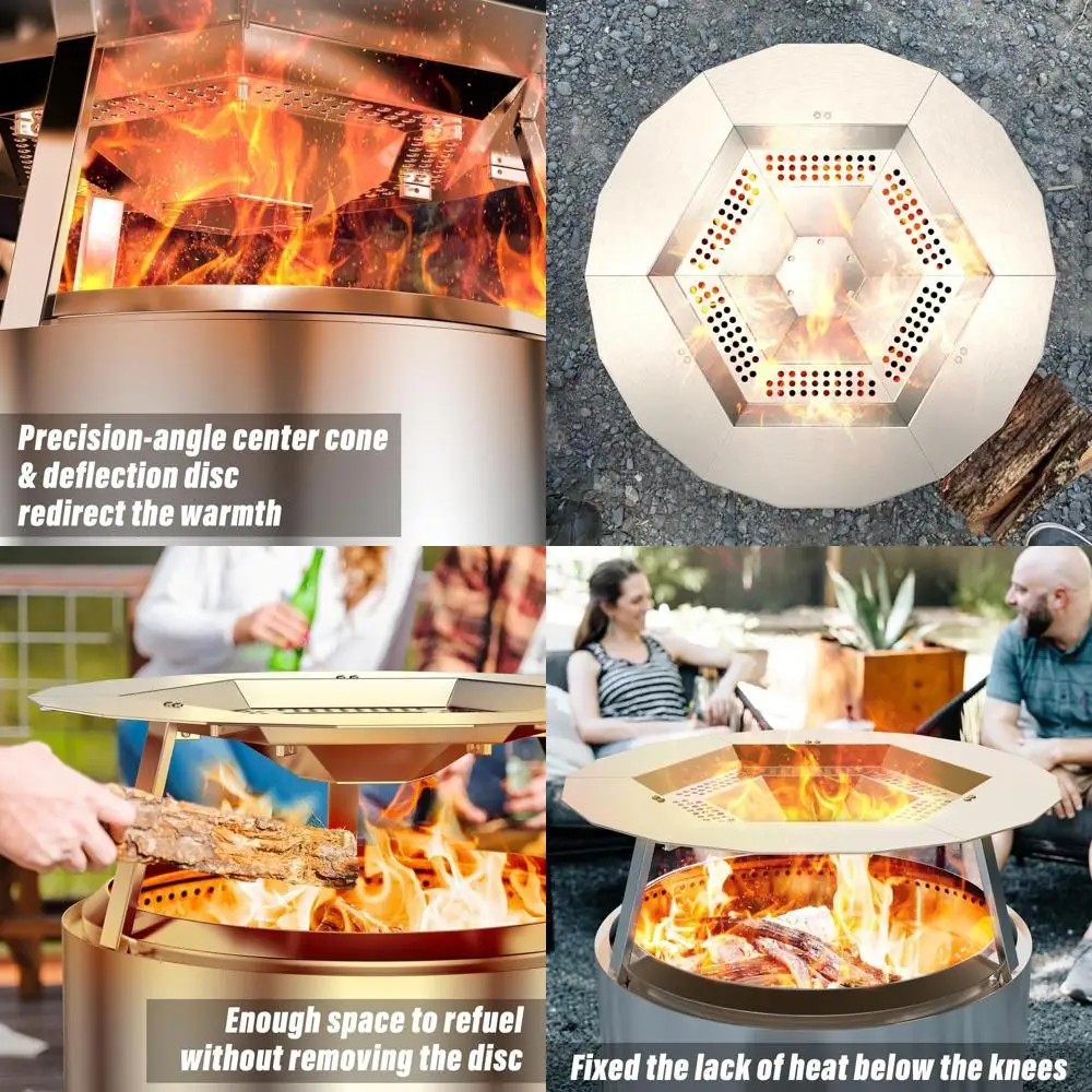 

Портативный теплоотражатель из нержавеющей стали 19,5 для противопожарных яб, улавливания и уменьшения тепла с ручкой и аксессуарами для ног