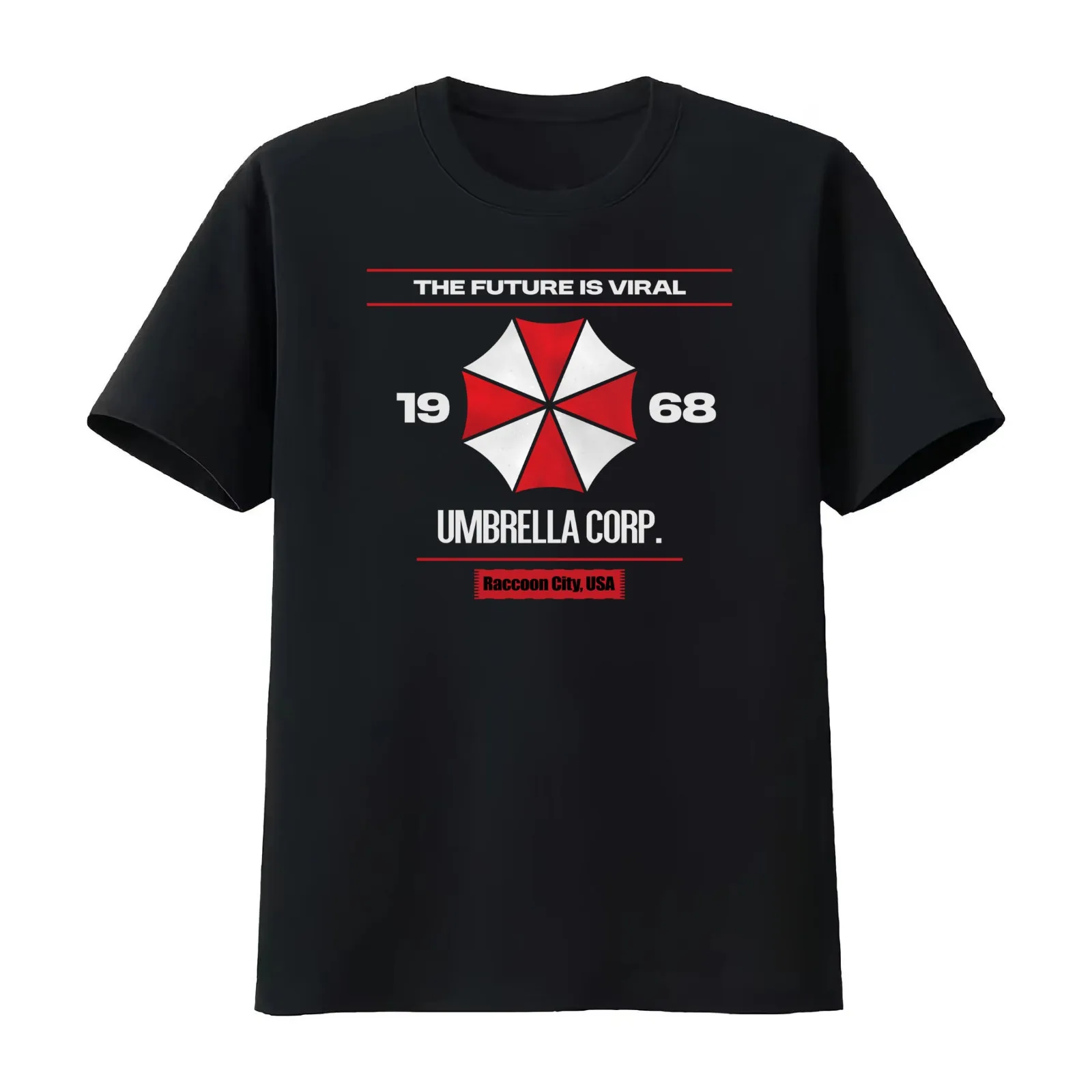 The Future is Viral - Umbrella Corp. T-Shirt Summer Casual Cotton Tee Oversized Streetwear Tops Vintage Graphic Print