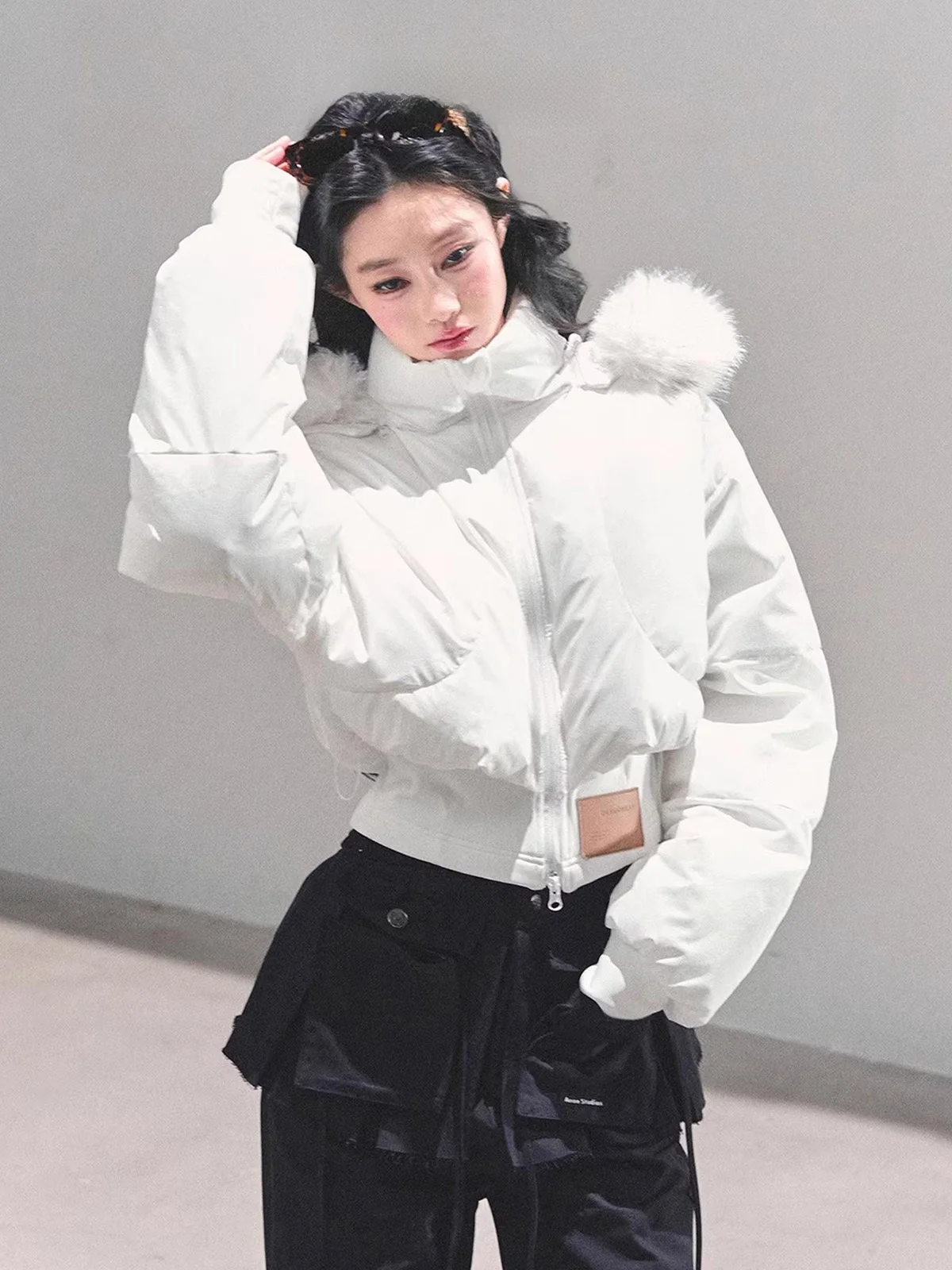 

Зимнее теплое женское пальто AOMALM из утепленного хлопка с капюшоном, корейский стиль, на молнии, модная верхняя одежда