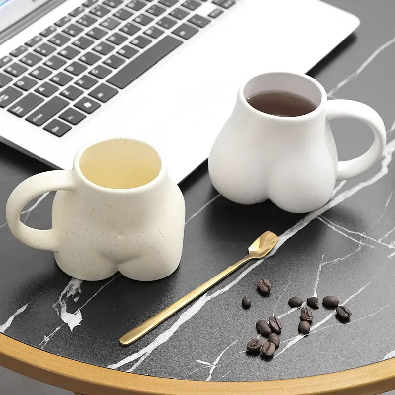 Nordic creative butt cup Ceramic mug Personality coffee mug Breakfast milk cup office water cup couples mug