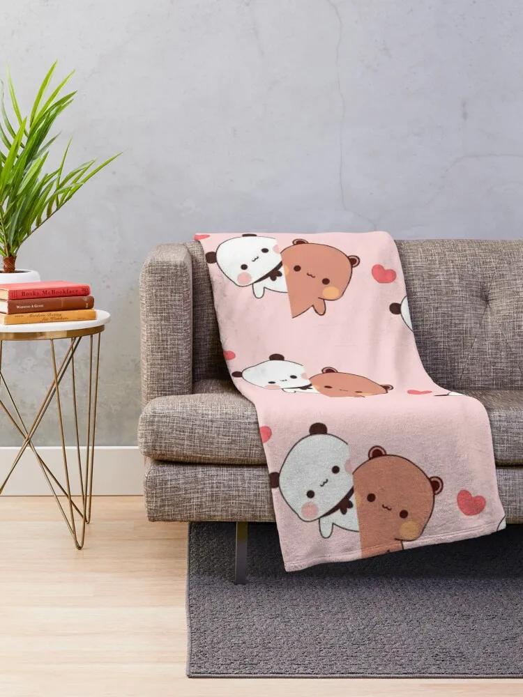 Bubu Dudu Love Panda Bears Throw Blanket For Decorative Sofa Multi-Purpose christmas decoration Blankets