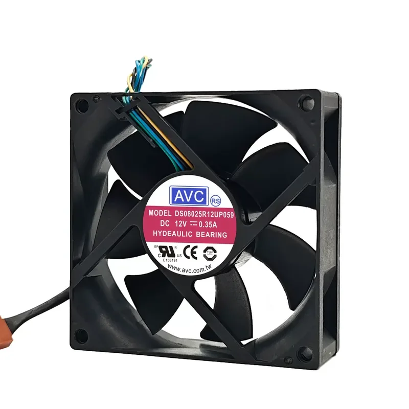 AVC 8025 8cm 4-Pin Threaded Hydraulic CPU Fan for Chassis with PWM Speed Regulation