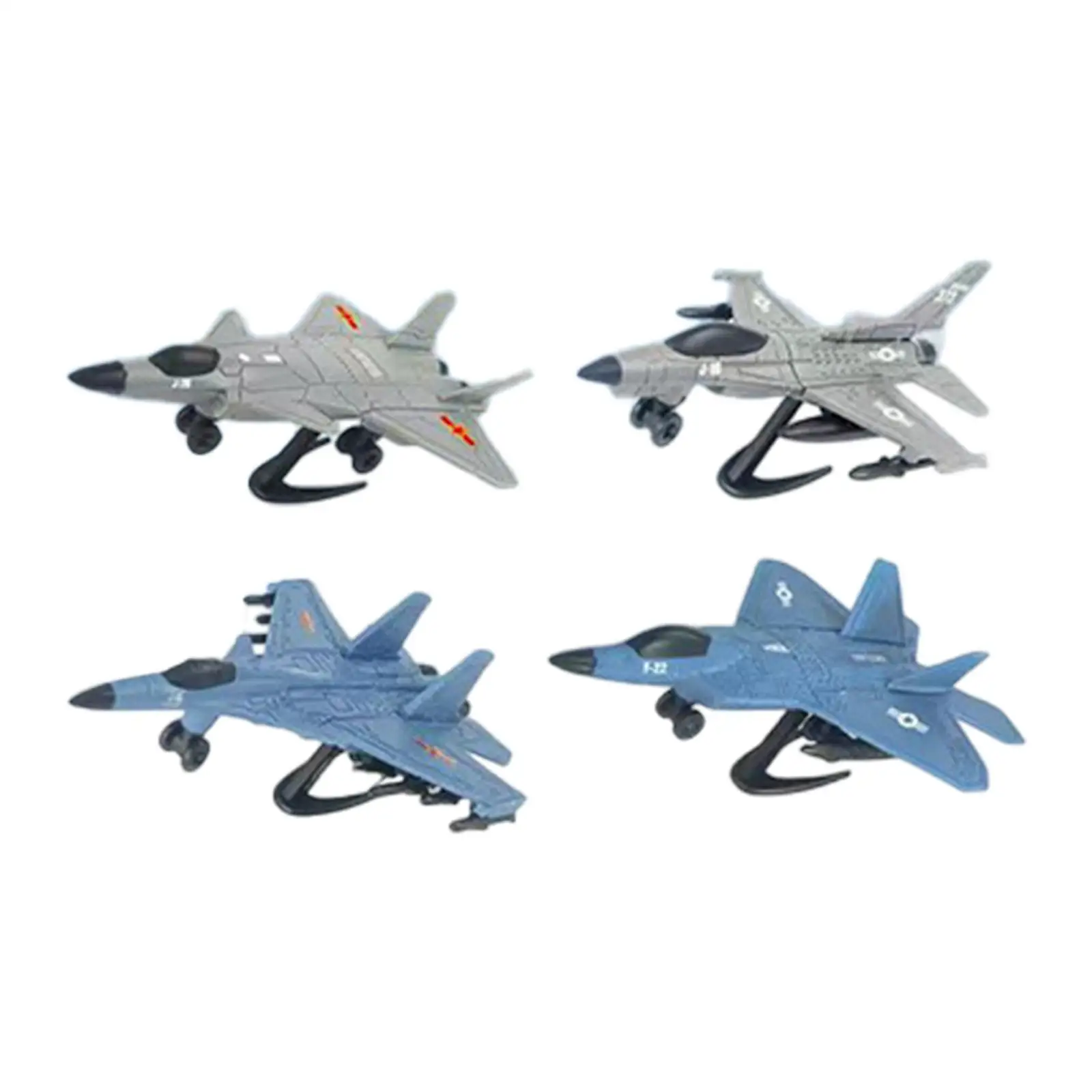 

4x Assembly Fighter Model Home Decor Aircraft Model for Cafes Livingroom Bar