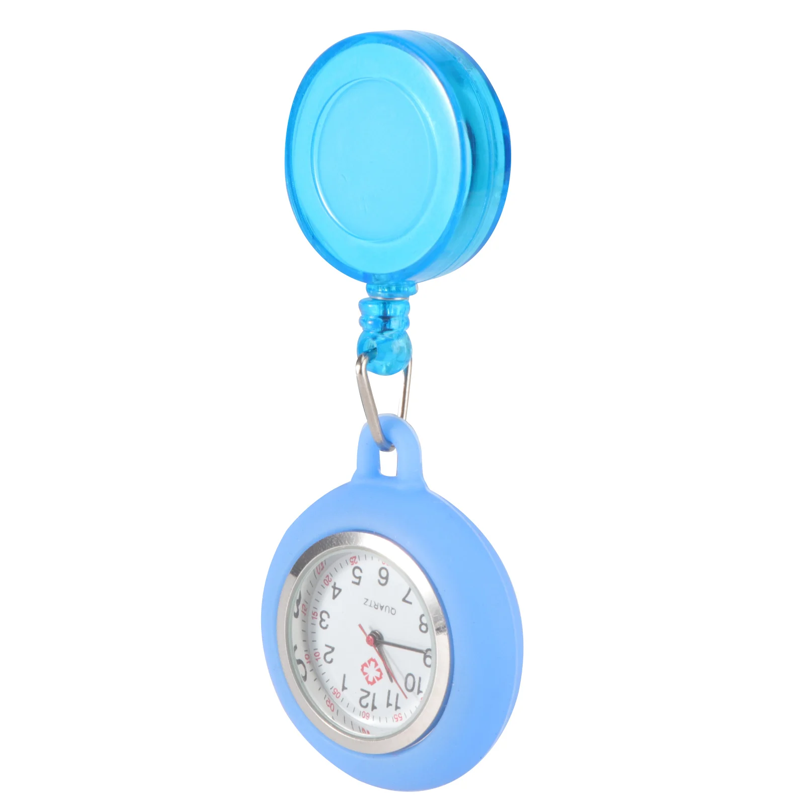 Orologio da tasca con bobina per badge medico luminoso, quadrante sorridente, numeri trasparenti, orologio chic leggero e durevole per studenti