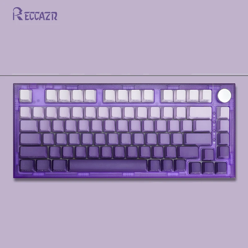 RECCAZR KW75S 81key Thri Mode Side engraved Gasket Mechanical Keyboard Hot Swap Office Keyboard N-Key Rollover Gaming Keyboard