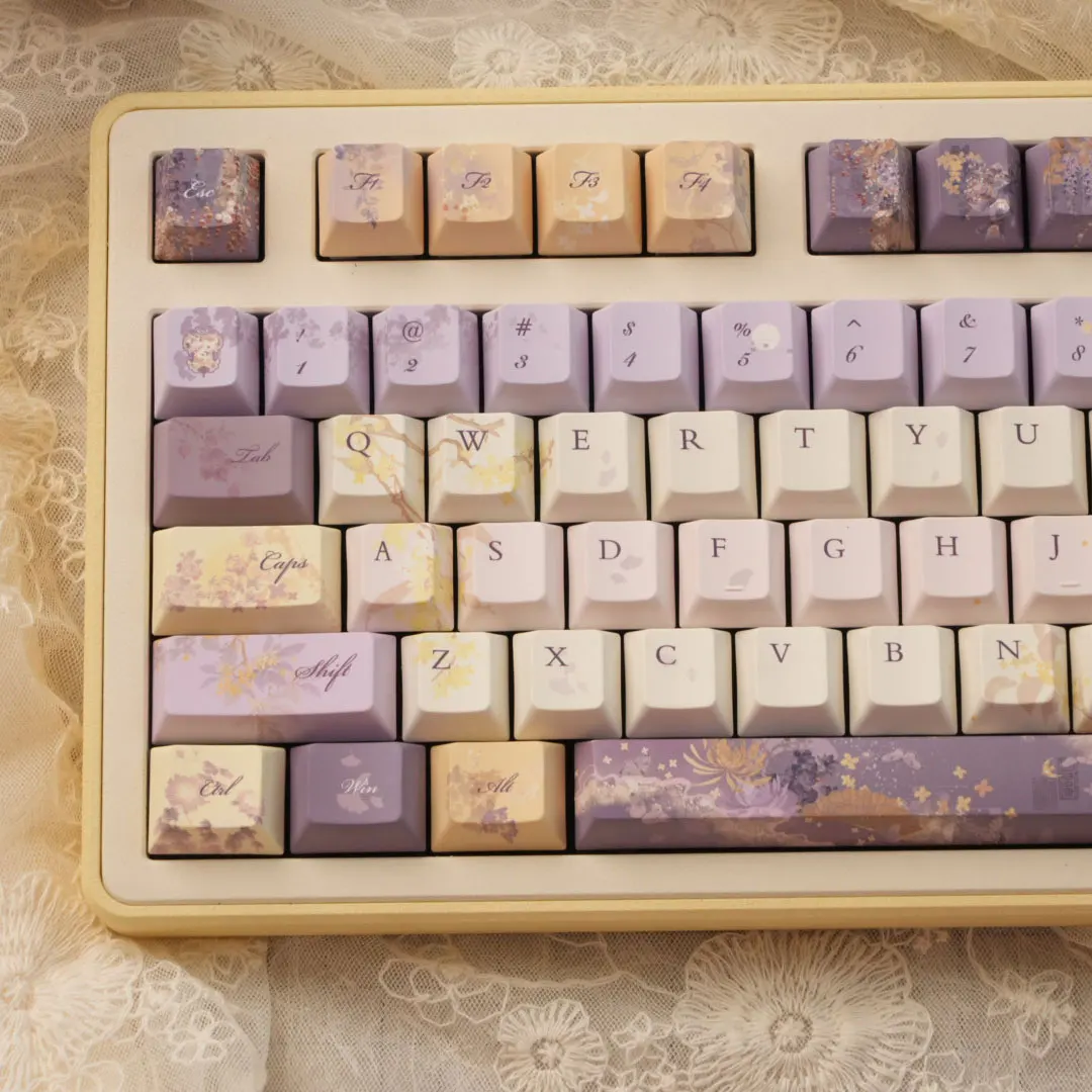 120 キーキャメリアキーキャップチェリープロファイルかわいいアニメバックライトキーキャップ DYE-SUB PBT キーキャップ MX メカニカルキーボード 60/61/68 用