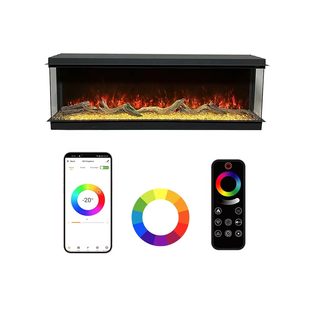 Modern Wall Electric Fireplace Heater 3D View Electric Fireplace