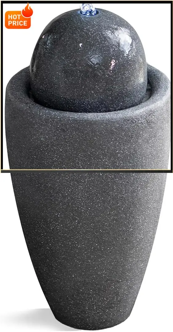 

Бестселлер: Синий круглый каменный фонтан-сфера для помещений и улицы, 25,98 дюймов (высота), с LED-подсветкой – Декоративный фонтан-шар с пузырьками