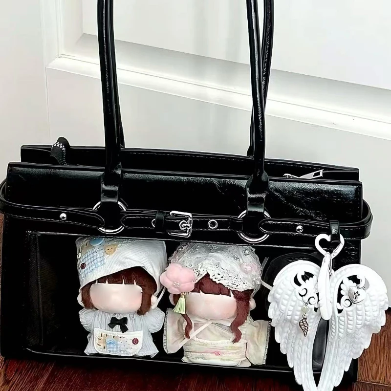 Ita-Tasche mit transparentem Sichtfenster, japanische Lolita-Mädchen-Umhängetasche, Handtasche mit großer Kapazität, süße Anime-Tragetasche – Detail 9