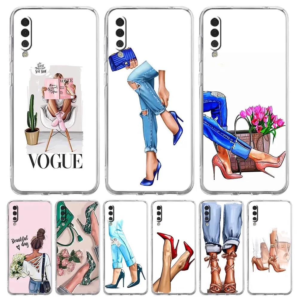 Phone Case For Samsung A14 5G A12 A22 A32 A34 A42 A52 A54 A50 A70 A40 A20E A10S A20S A02S A04S Cover Girl Women Coffee Miss